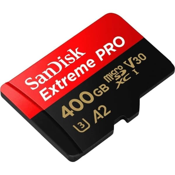 SanDisk Extreme PRO microSDXC-kort 400 GB – 200 MB/s, A2, V30, UHS-I + Adapter