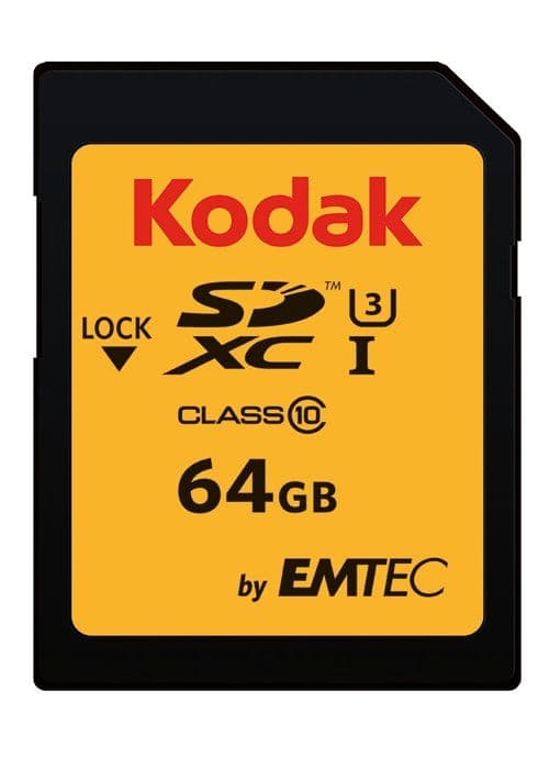 Kodak 64GB SDXC minneskort - Klass 10 - U3