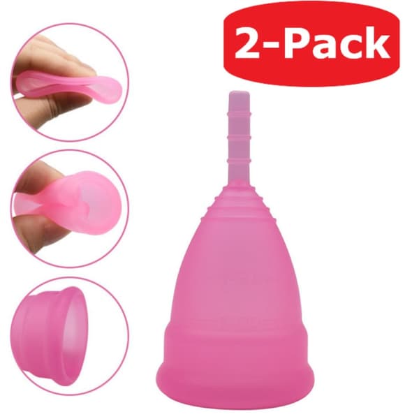 2-Pack Menskopp Bekvämt Silikonmaterial Enkel Intimhygien Rosa