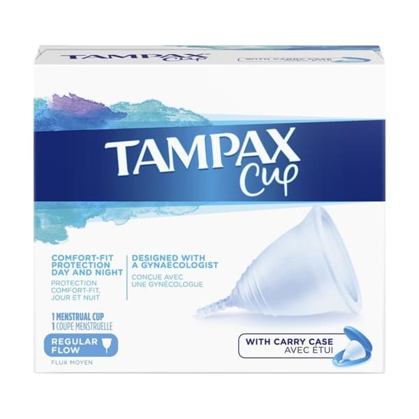 Menskopp - TAMPAX - Modell 8001841434902 - Mediumflöde - Bärväska - Medicinsk silikon