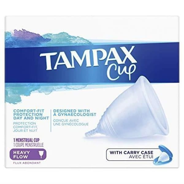 Menstruationskopp - TAMPAX - Tungt flöde - Medicinskt silikon - Återanvändbar - Transportfodral