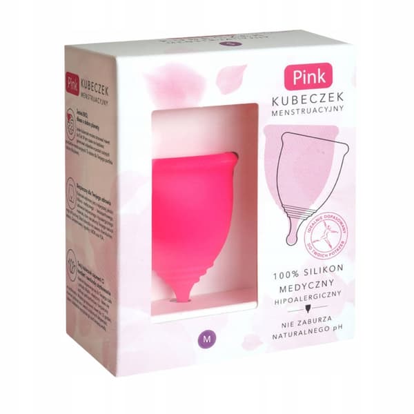 Pink menstruationskop størrelse M 1 stk.