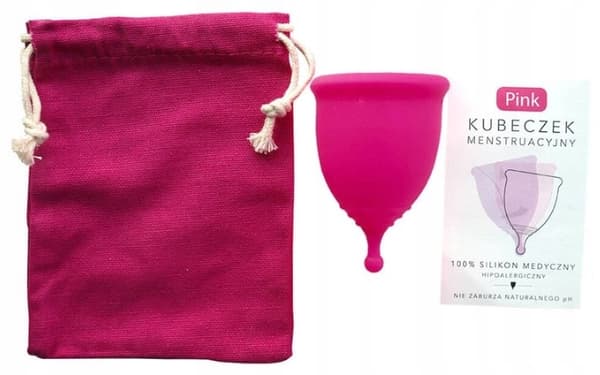 Pink menstruationskop størrelse M 1 stk.