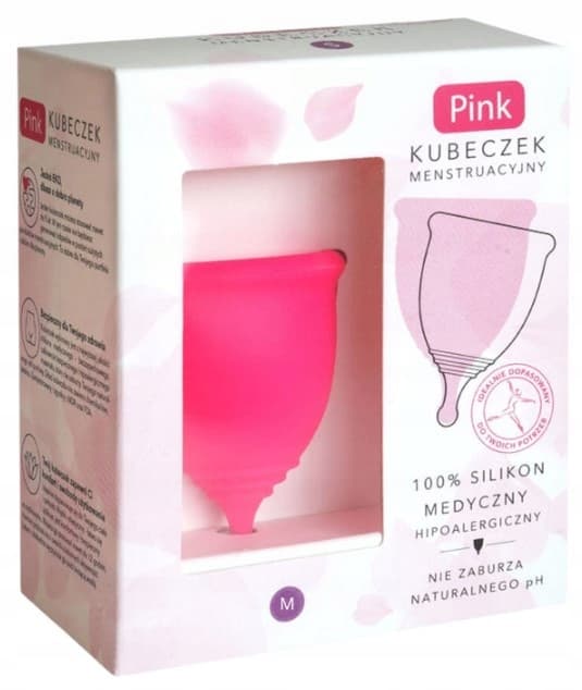 Pink menstruationskop størrelse M 1 stk.