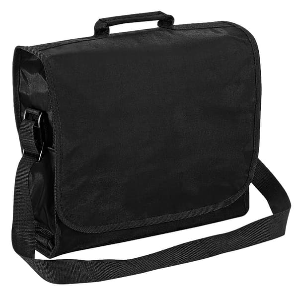Quadra Plain Record / Messenger Bag (9 Litres) (Pack Of 2) Black One Size