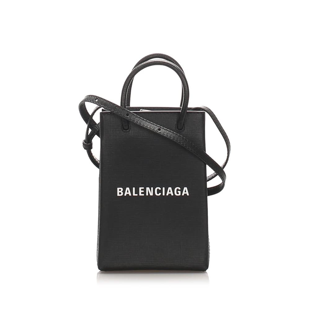 Balenciaga XXS Leather Shopping Tote Black