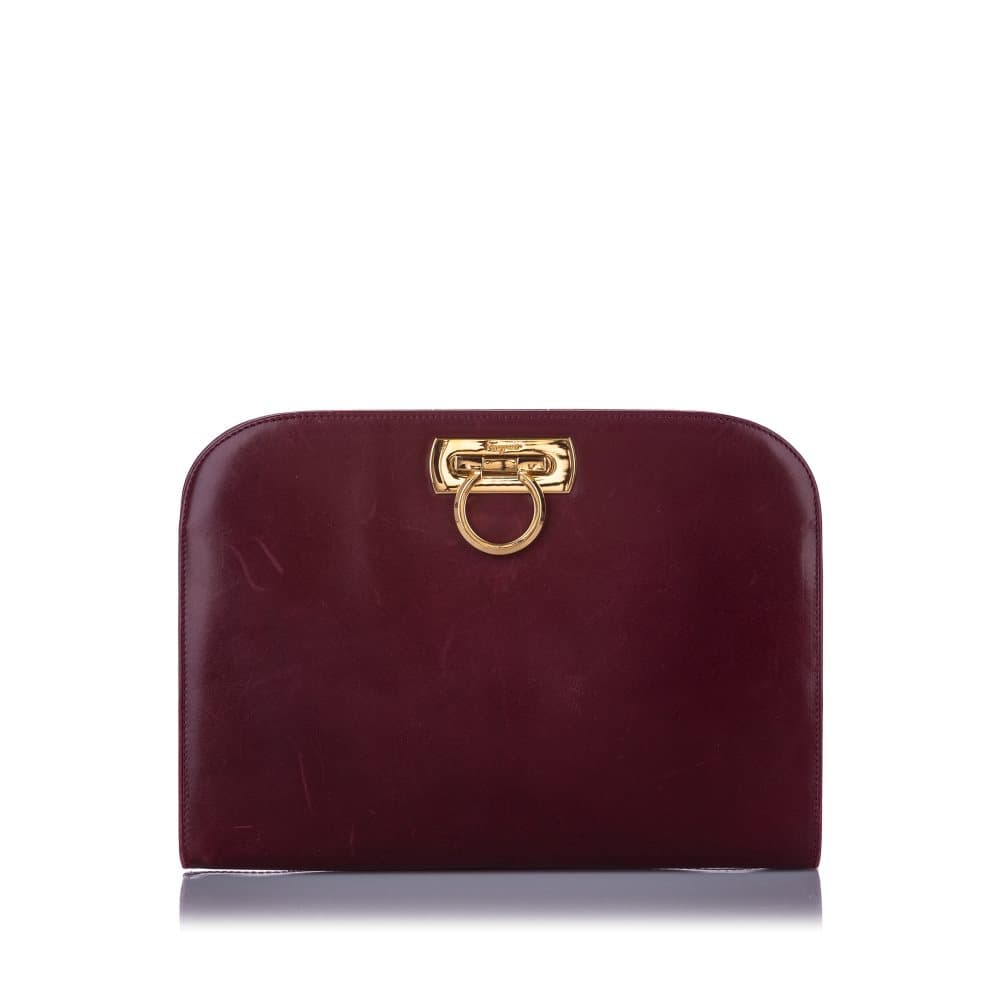 Ferragamo Gancini Leather Crossbody Bag Red