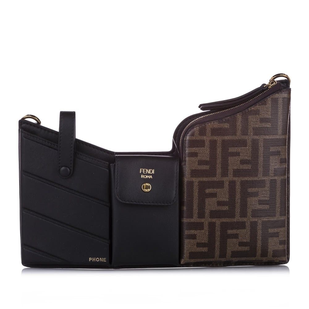 Fendi Mini Zucca 3 Pockets Crossbody Bag Black