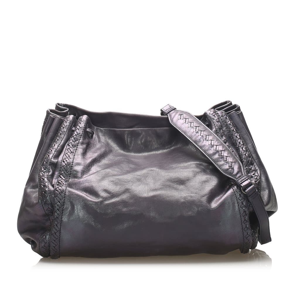 Bottega Veneta Leather Crossbody Bag Purple
