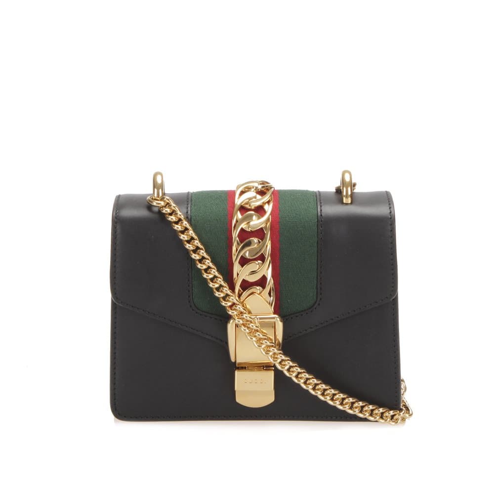 Gucci Mini Sylvie Chain Crossbody Bag Black