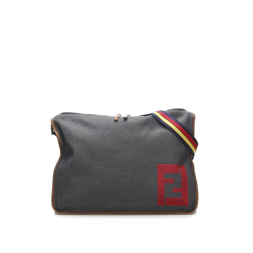 Fendi Denim Crossbody Bag Blue