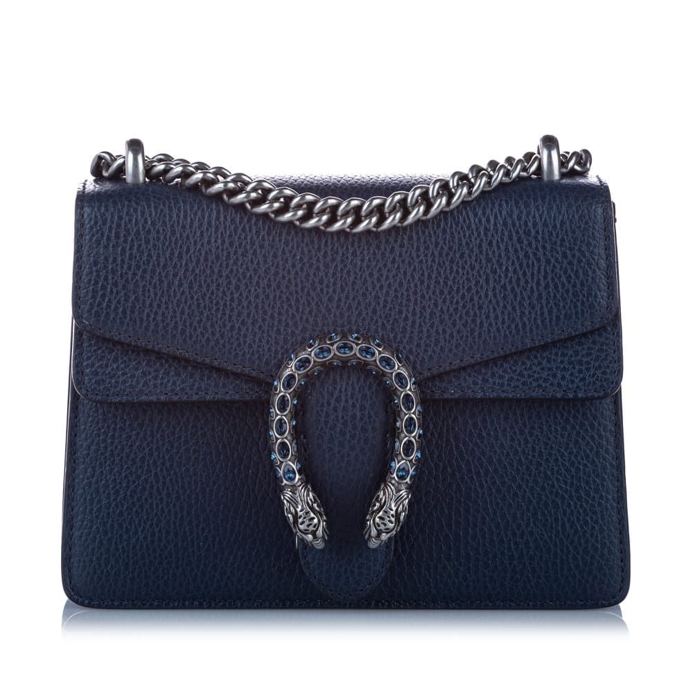 Gucci Dionysus Leather Crossbody Bag Blue
