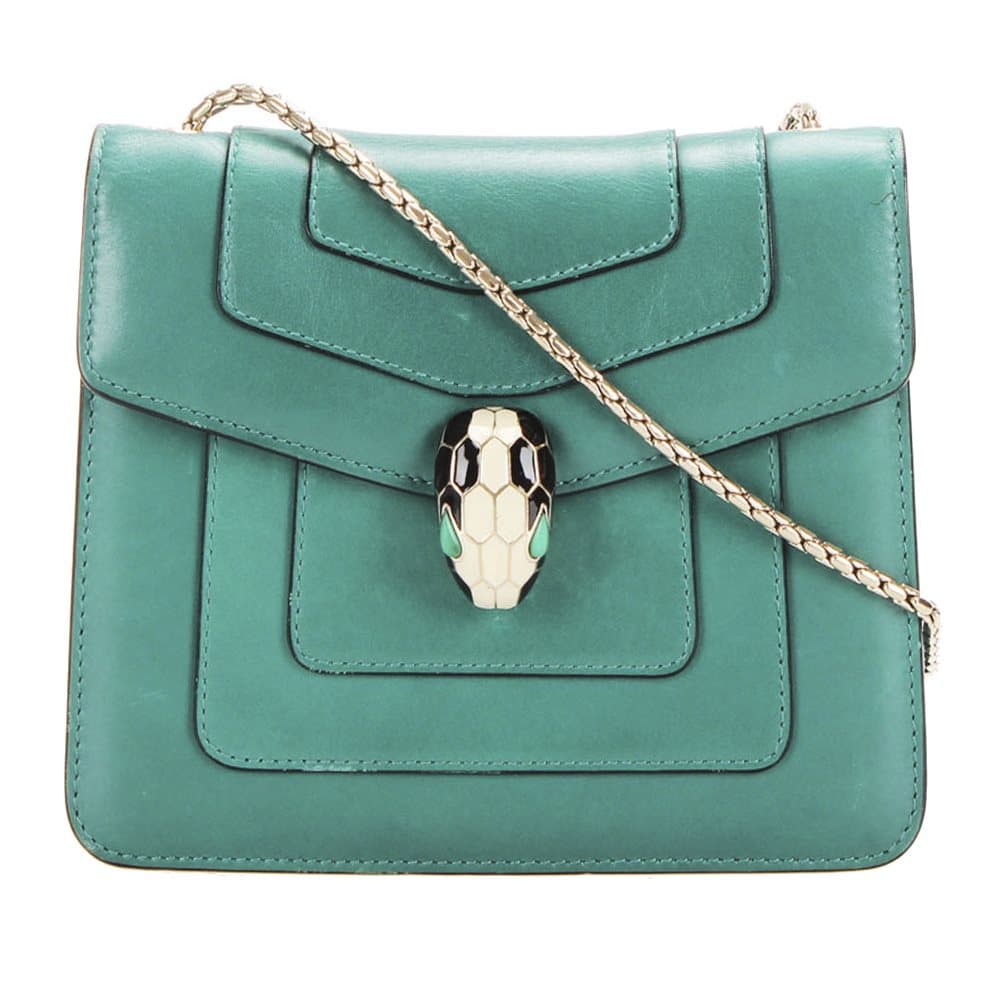 Bvlgari Serpenti Forever Leather Crossbody Bag Green