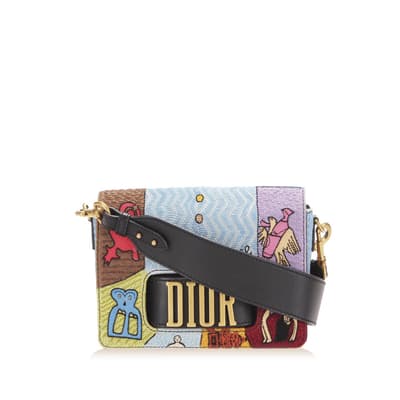 Pre-owned Dior Diorevolution Wheel of Fortune Motherpeace Tarot Leather Crossbody Bag Multi