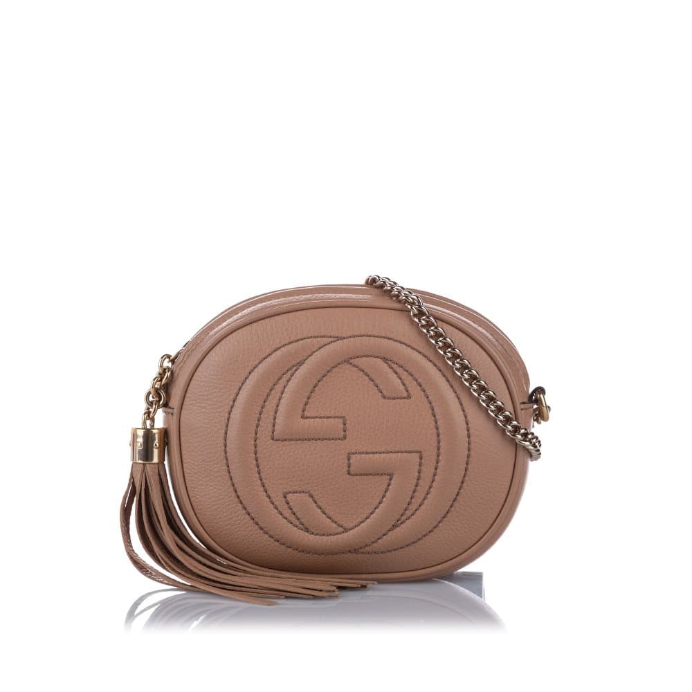 Gucci Soho Disco Leather Crossbody Bag Pink