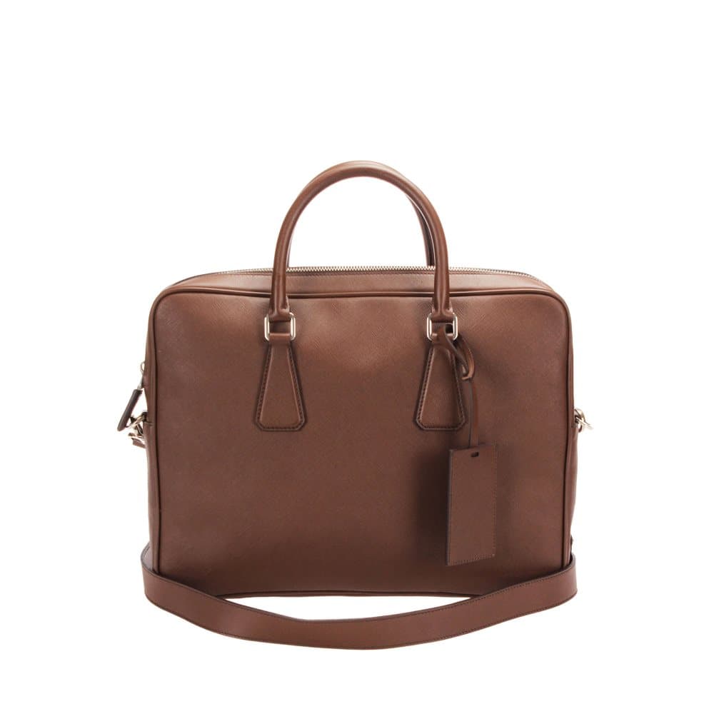 Prada Saffiano Business Bag Brown