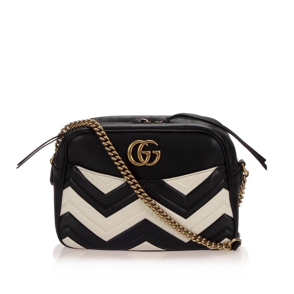 Gucci GG Marmont Matelasse Leather Crossbody Bag Black
