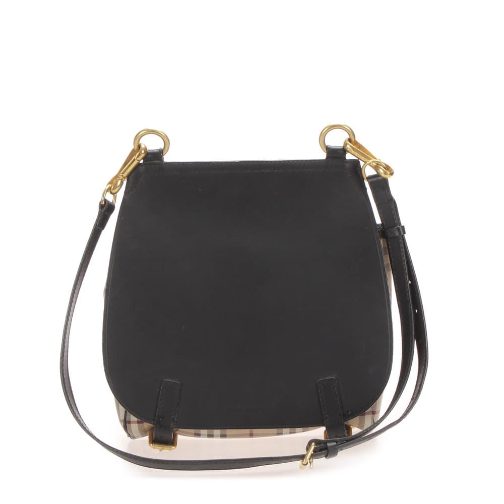 Burberry Haymarket Check Coated Canvas Crossbody Bag Brown