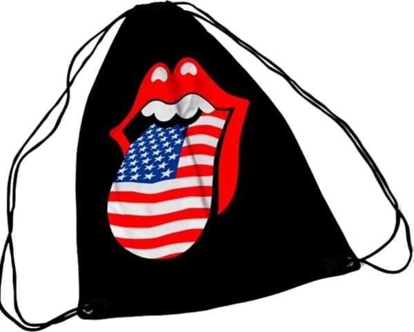 Veske (draw string): Rolling Stones - USA Tongue