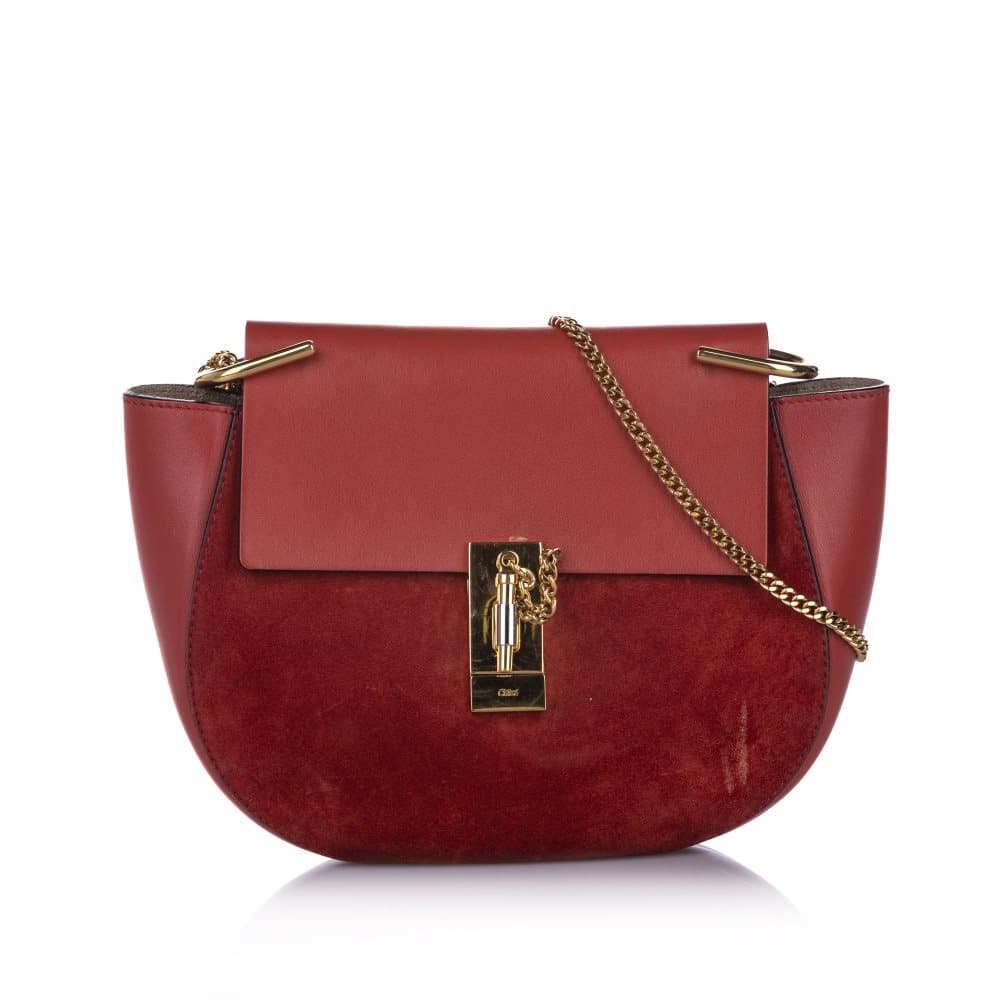 Pre-owned Chloe Drew Suede Crossbody Bag Red