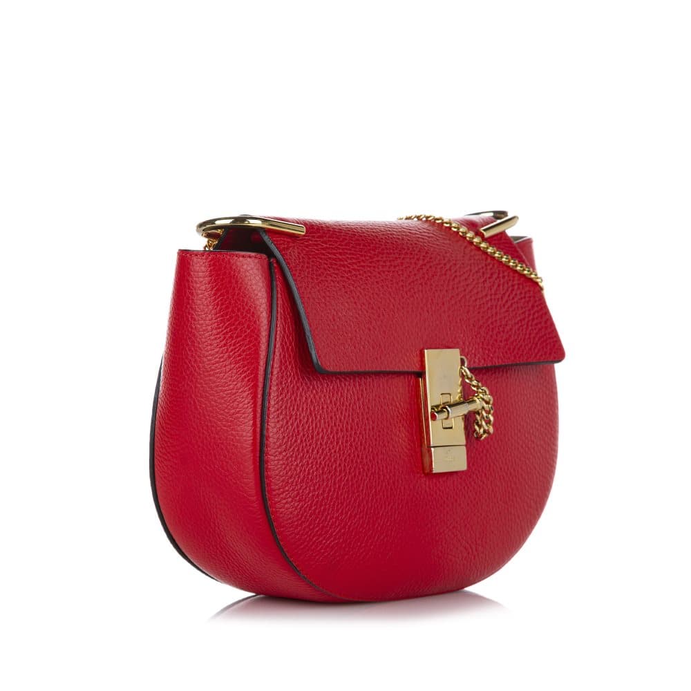 Pre-owned Chloe Drew Leather Crossbody Bag Red