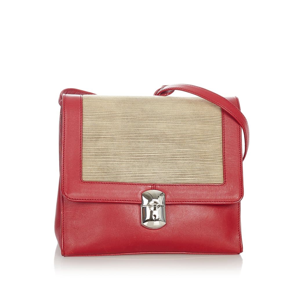 Pre-owned Balenciaga Padlock All Day Leather Crossbody Bag Red