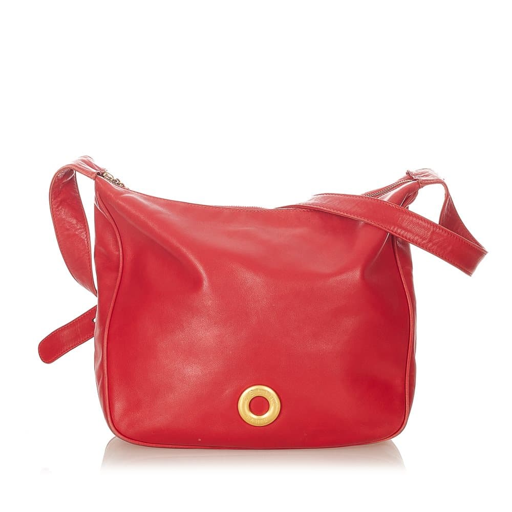 Pre-owned Celine Leather Crossbody Bag Red