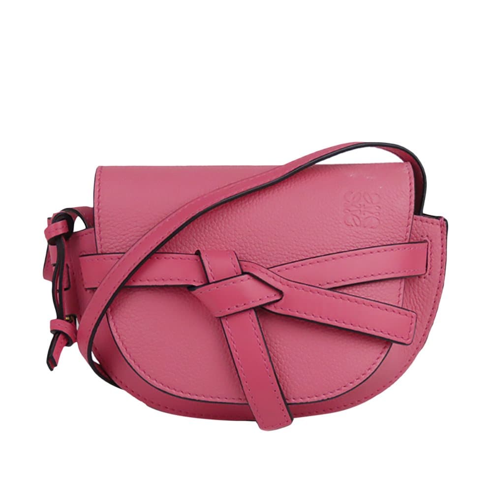 Pre-owned Loewe Mini Gate Leather Crossbody Bag Pink