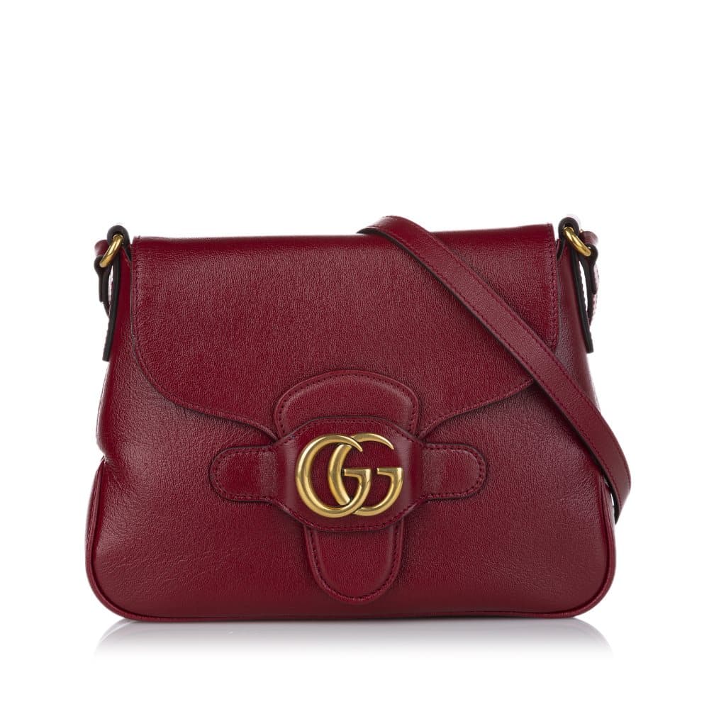 Pre-owned Gucci Arli Leather Crossbody Bag Red