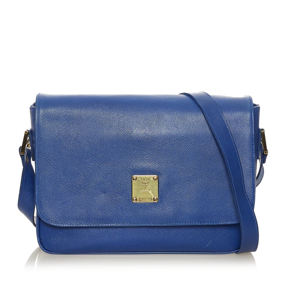 Pre-owned MCM Leather Crossbody Bag Blue