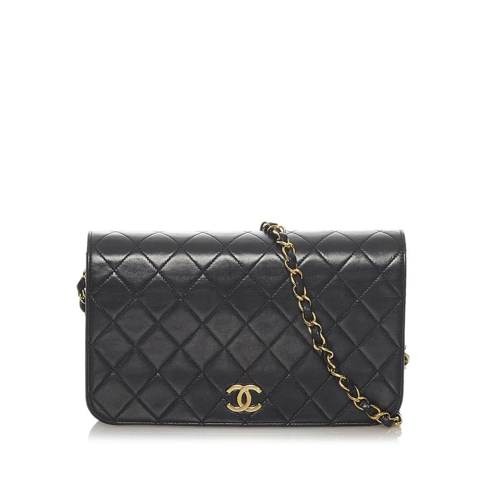 Pre-owned Chanel CC Timeless Lambskin Leather Crossbody Bag Black