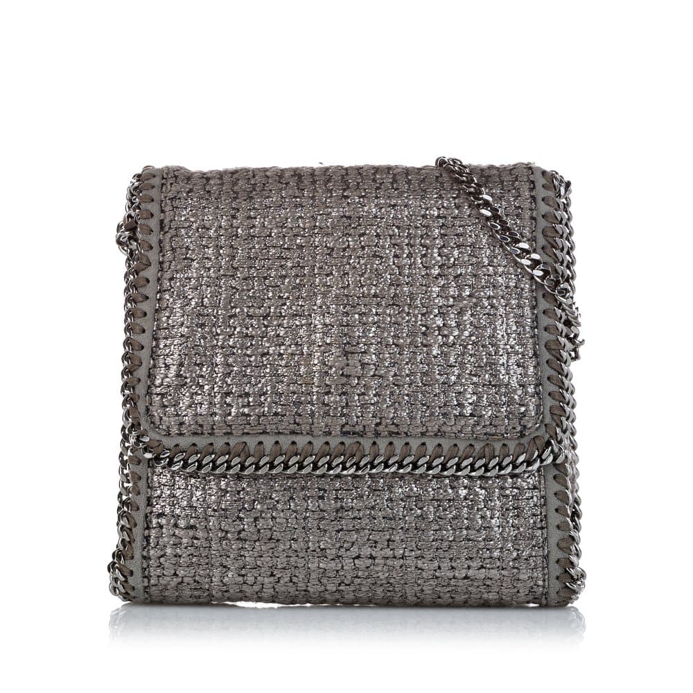 Pre-owned Stella McCartney Woven Falabella Crossbody Bag Silver