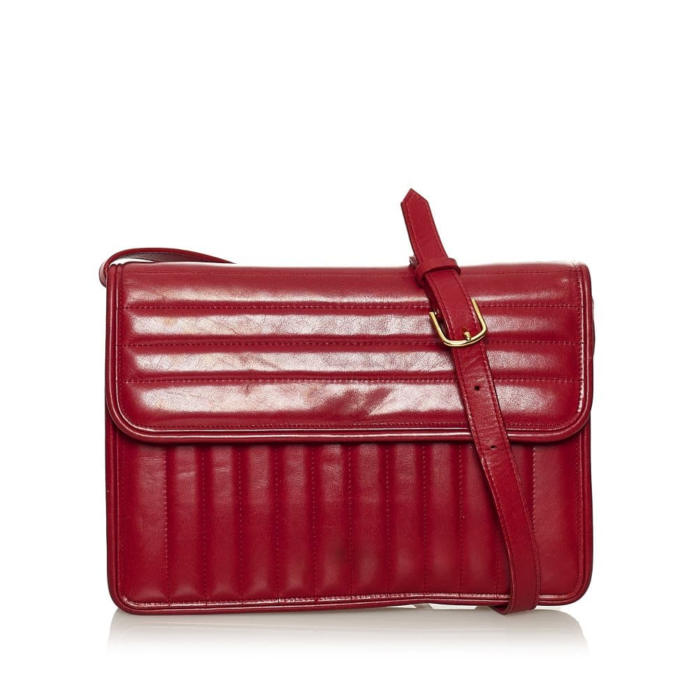 Pre-owned YSL Quilted Leather Crossbody Bag Red