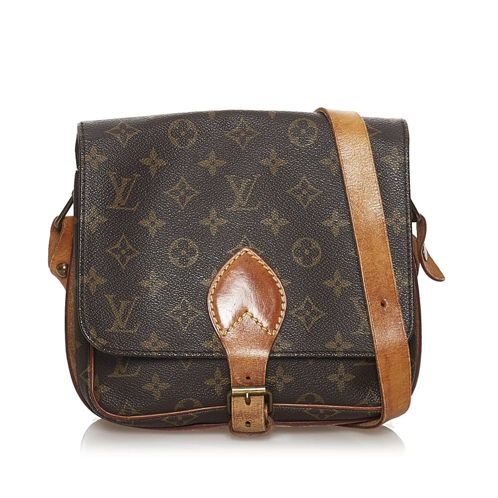 Pre-owned Louis Vuitton Monogram Cartouchiere MM Brown