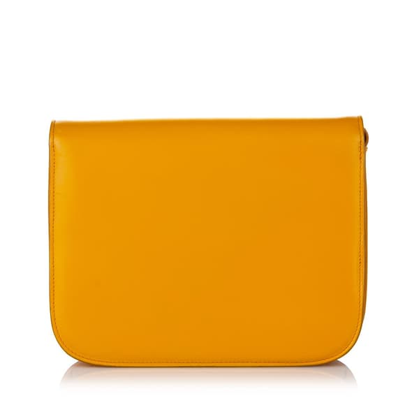 Pre-owned Celine Medium Calfskin Classic Box Yellow