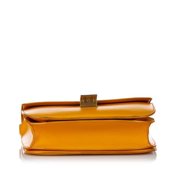 Pre-owned Celine Medium Calfskin Classic Box Yellow