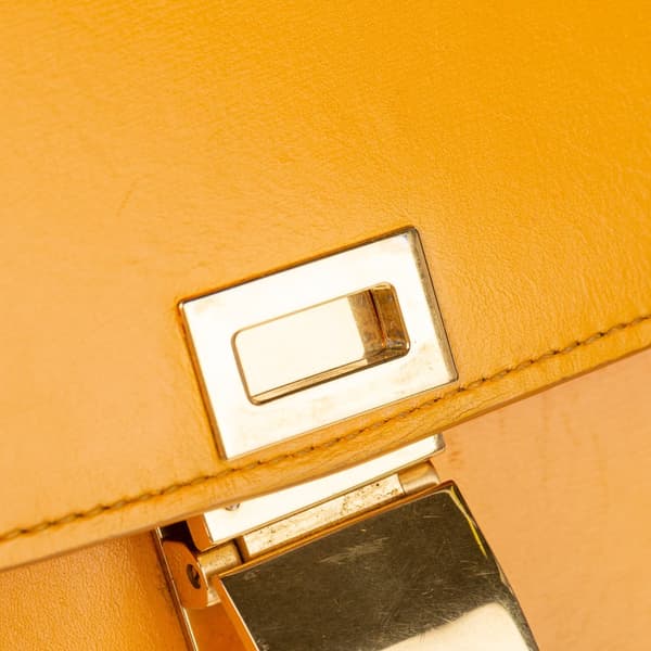 Pre-owned Celine Medium Calfskin Classic Box Yellow