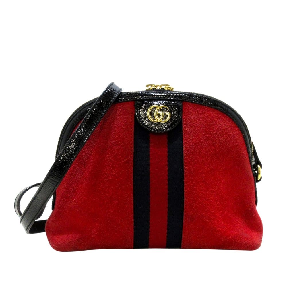 Pre-owned Gucci Ophidia Suede Crossbody Bag Red