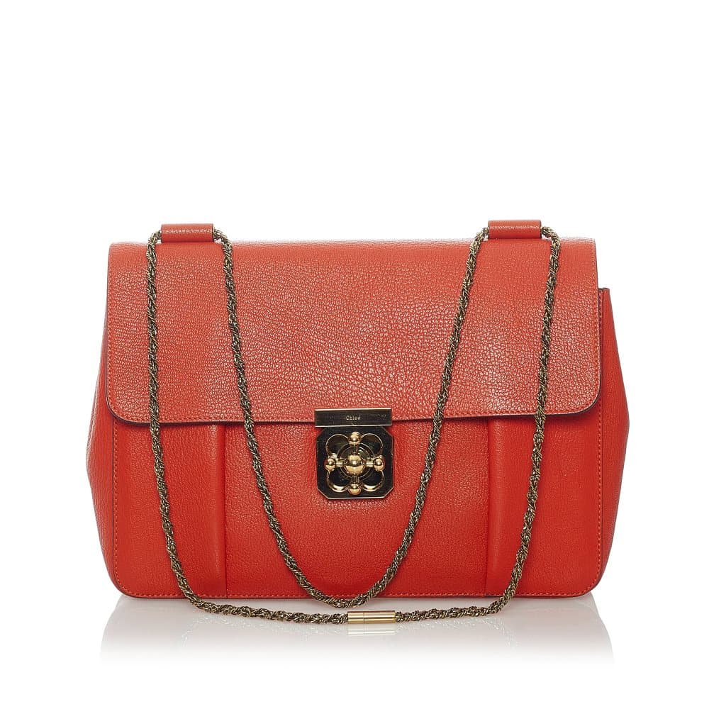 Pre-owned Chloe Elsie Leather Crossbody Bag Red
