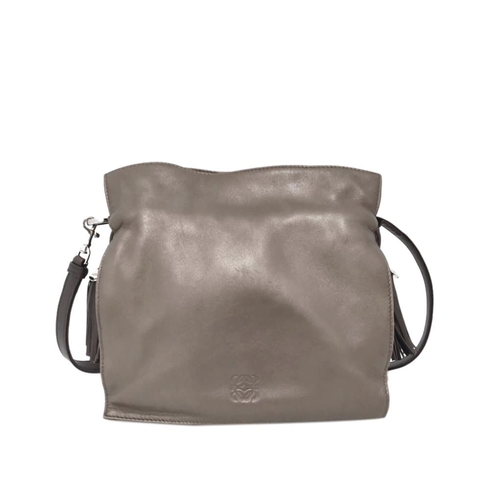 Pre-owned Loewe Flamenco Knot Leather Crossbody Bag Brown