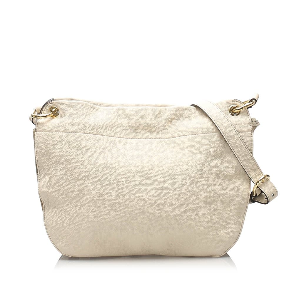 Pre-owned Burberry Leather Crossbody Bag White