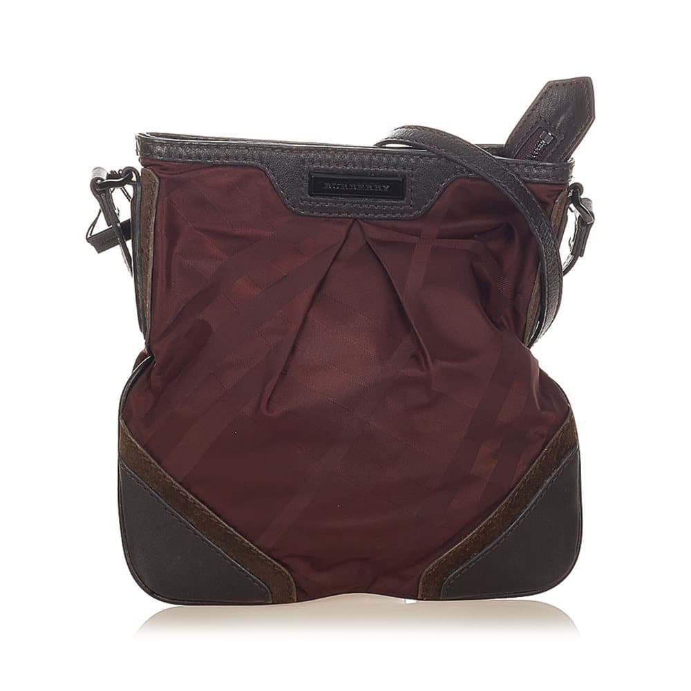 Pre-owned Burberry Nylon Crossbody Bag Red