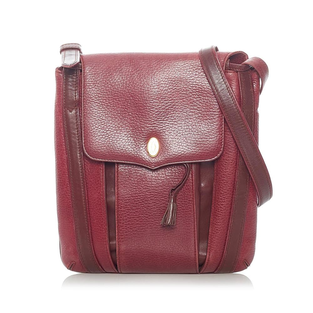Pre-owned Cartier Must De Cartier Leather Crossbody Bag Red