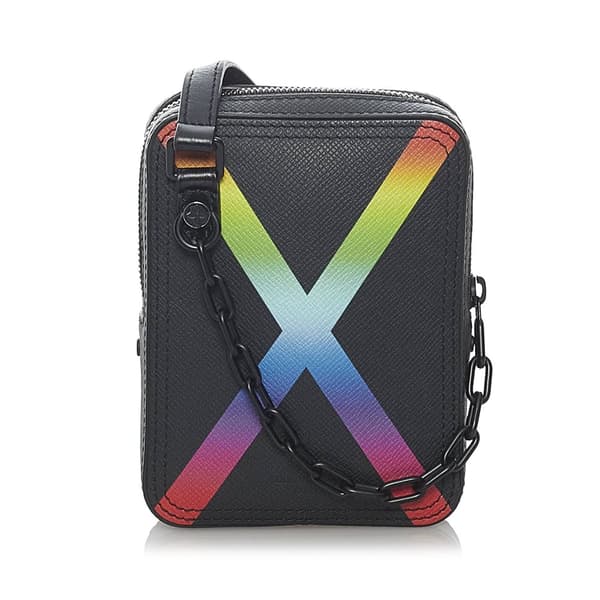 Pre-owned Louis Vuitton Taiga Rainbow Danube Black