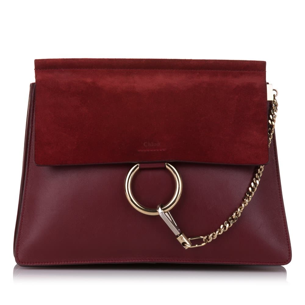 Pre-owned Chloe Faye Leather Crossbody Bag Red