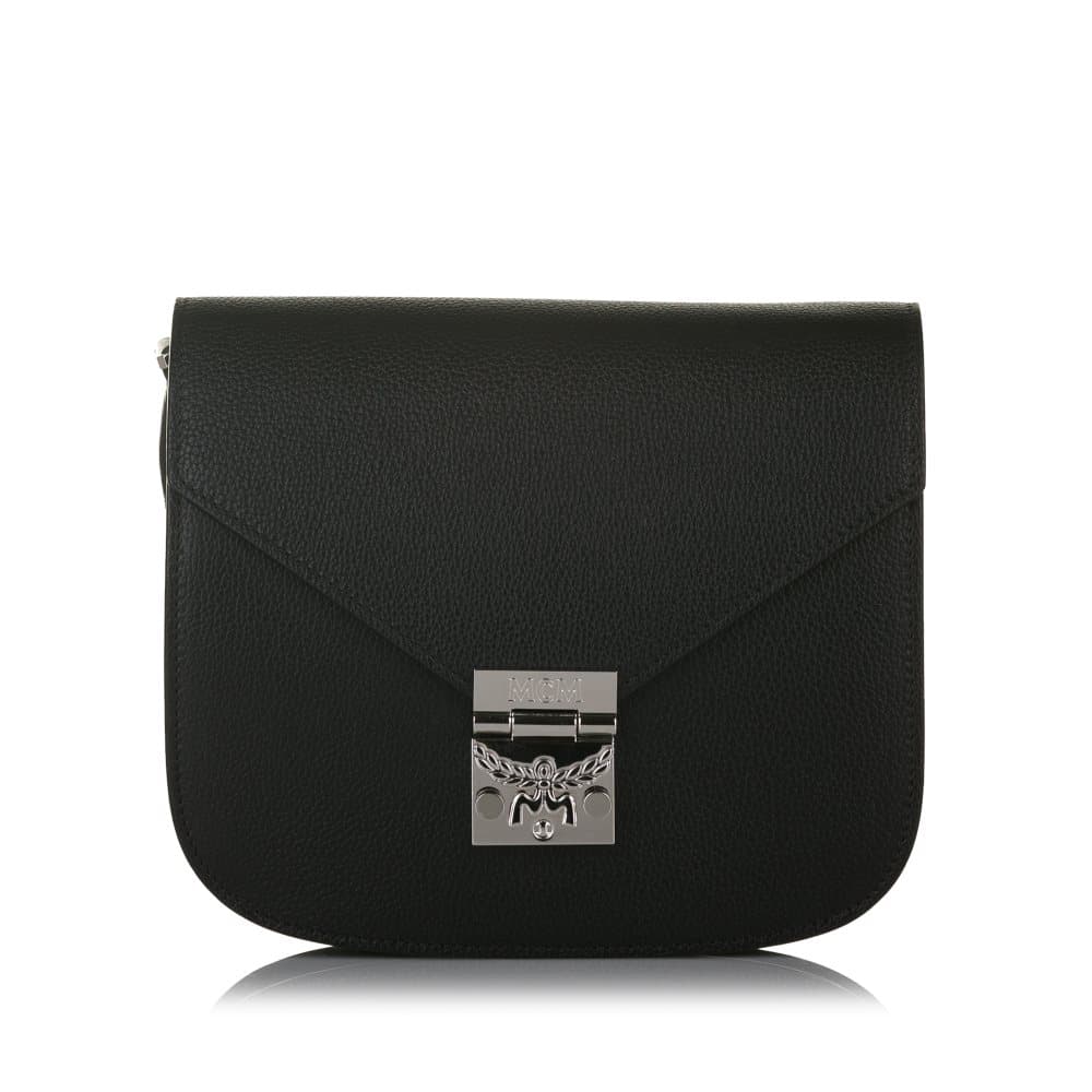 Pre-owned MCM Patricia Leather Crossbody Bag Black