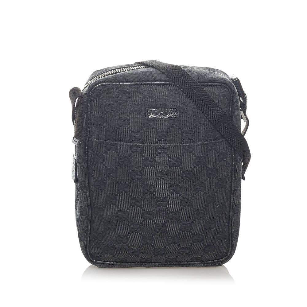 Pre-owned Gucci GG Canvas Crossbody Bag Black