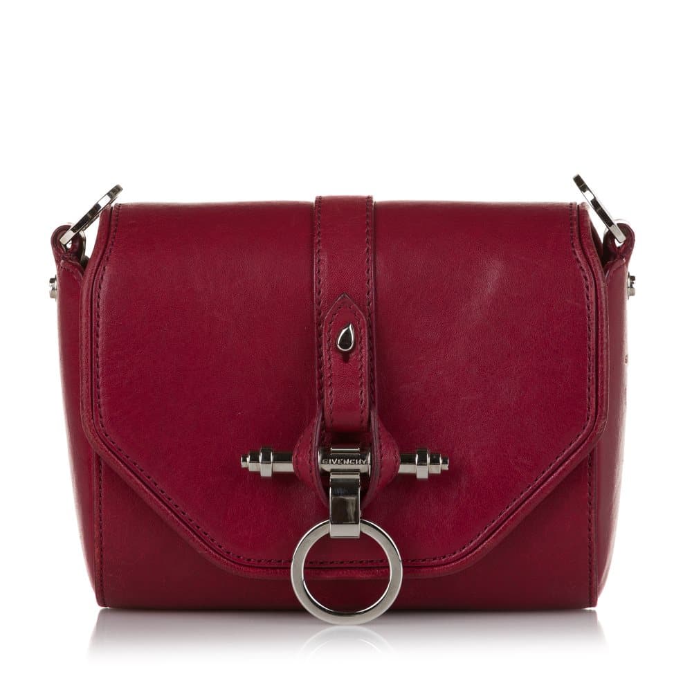 Pre-owned Givenchy Obsedia Leather Crossbody Bag Red
