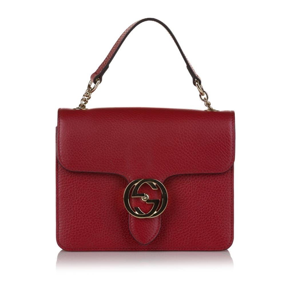 Pre-owned Gucci Interlocking G Leather Crossbody Red