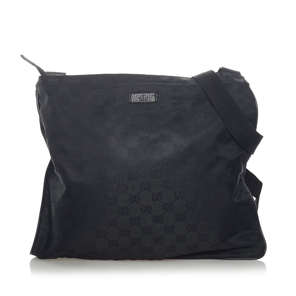 Pre-owned Gucci GG Nylon Crossbody Bag Black